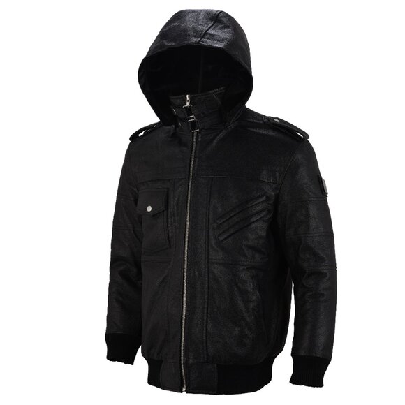 AMJ Lloyd Stylish Black Diamond Original Cowhide Leather Jacket - Picture 10 of 11